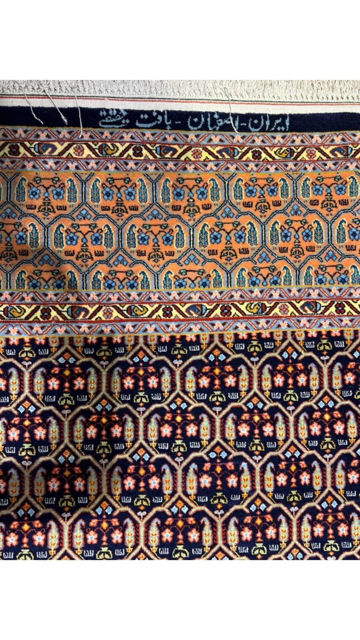 Luxurious Persian wool and silk rug, 8.1x5.6 ft, Isfahan